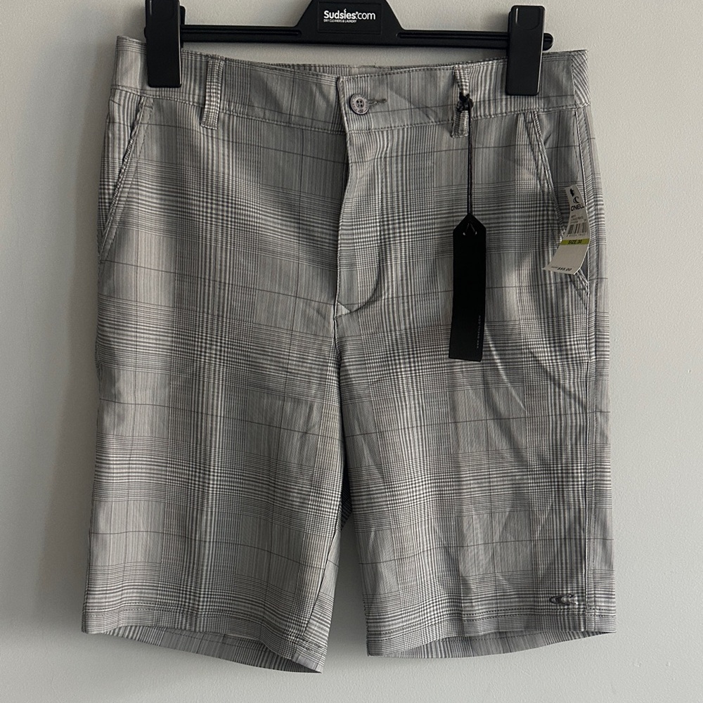 NWT O'Neill Men's Gray Checkered Shorts